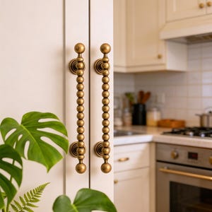 Boutons et poignées de tiroir perlés antiques, poignées d'armoire en laiton massif, poignée de porte de garde-robe unique