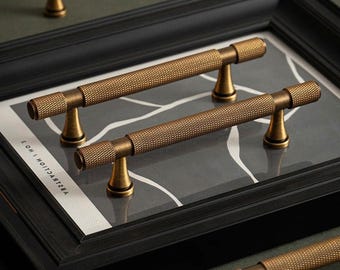 Solid Brass Knurled Cabinet Handle: Modern Kitchen Wardrobe Hardware/Wardrobe Handles/Drawer Pulls/Kitchen Cabinet Pulls Hardware