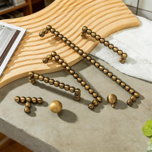 Antique Beaded Solid Cabinet Pull/Beaded Bar Handles/Ornate Dresser Pulls/Kitchen Drawer Pulls/Unique Wardrobe Door Pull