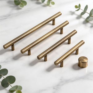 Brass Solid T Bar Pulls/Wardrobe Long Handles/Gold  Dresser Pull/Drawer Handles/ Kitchen Pulls/Cabinet Pull/Furniture Hardware
