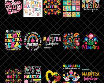 Pacchetto insegnante di spagnolo Maestra Png, Maestra Svg, Professoressa Png, Spagnolo Png, Insegnante retrò Png, Regalo per insegnanti, Maestra Ritorno a scuola Png