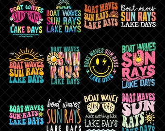 Barca, onde, raggi di sole, lago, giorni PNG, estate png, estate retrò png, ciao estate png, lago png, download di disegni a sublimazione estate retrò