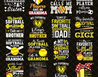 Pacchetto PNG "Il mio giocatore di softball preferito mi chiama", mamma, papà, nonna, papà, sorella, fratello, sport, famiglia, sublimazione PNG