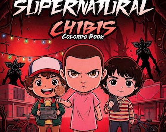 80s Supernatural Coloring Book | 20 Spooky Easy Pages (PDF PNG)