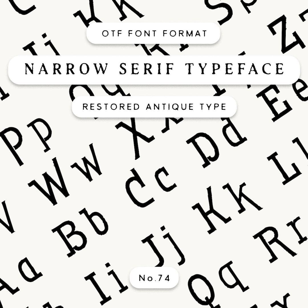 Narrow Serif Typeface CL Antique No.74 (digital Download) - Etsy