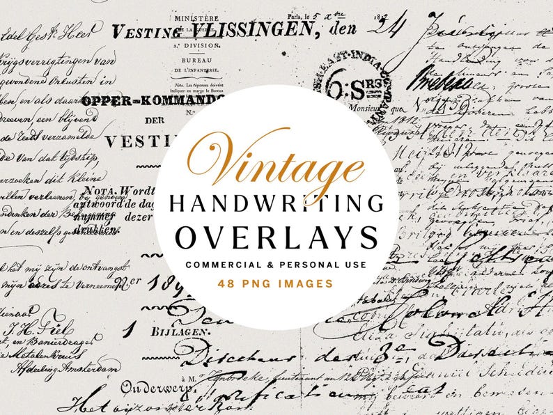 Vintage Handwritten Overlay PNG Clipart: Ephemera Textures (digital ...