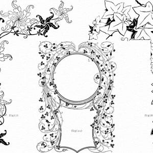 Vintage Corner & Border Illustrations: Procreate Stamps (digital ...