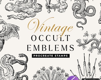 Procreate Occult Emblems Stamps, Illustrations for Art & Craft Projects