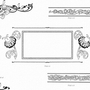 Vintage Corner & Border Illustrations: Procreate Stamps (digital ...