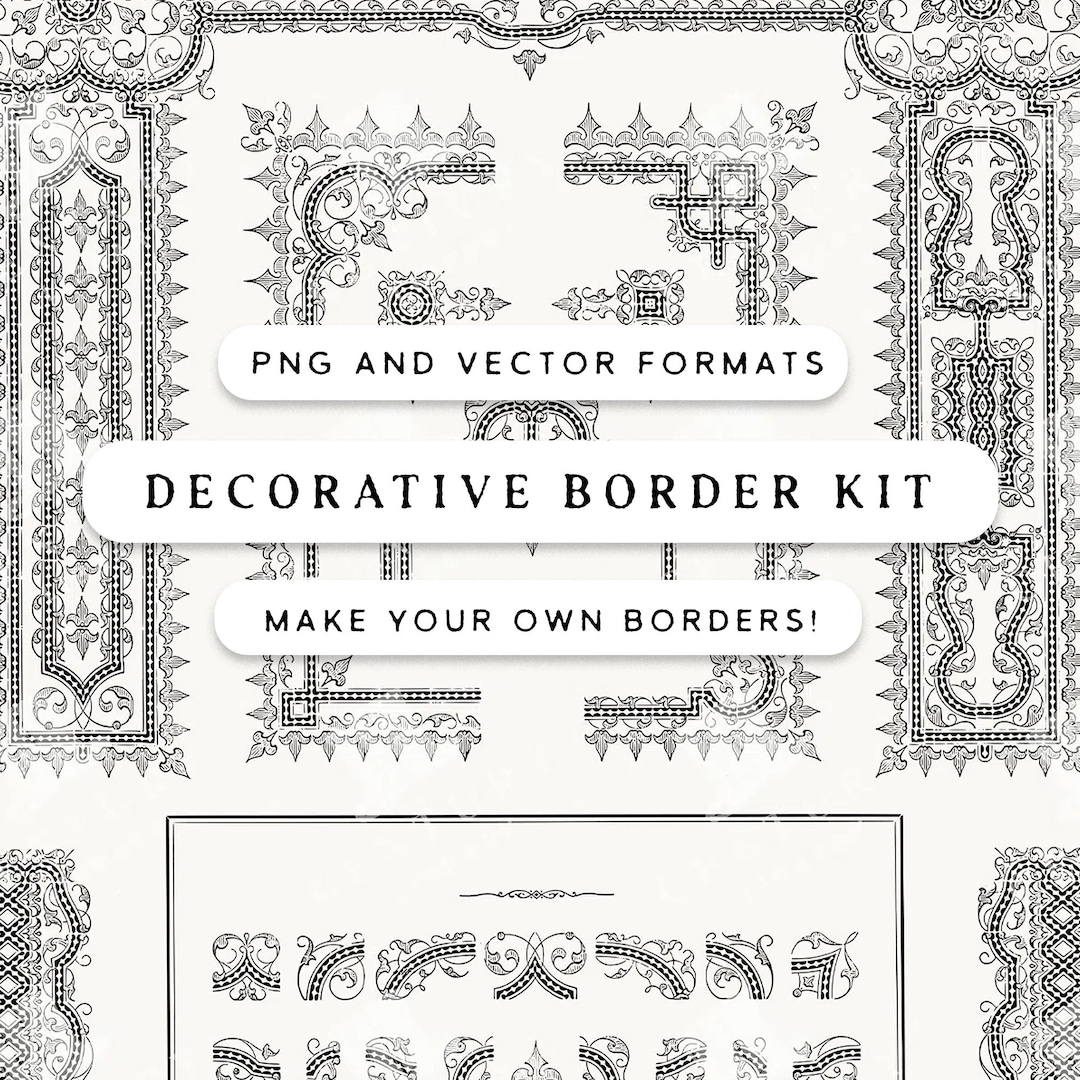 Decorative Border Kit From the Early 1900s SVG & PNG (digital Download ...