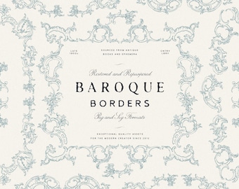 Baroque Borders and Clipart: Vintage Ornate Design Elements (SVG & PNG)