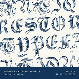 Utsmyckat Blackletter-typsnitt: Vintage Gothic Capitals (OTF)