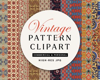 Pack de 10 fonds d'écran numériques vintage à motifs, style rétro, haute résolution | Volume 6