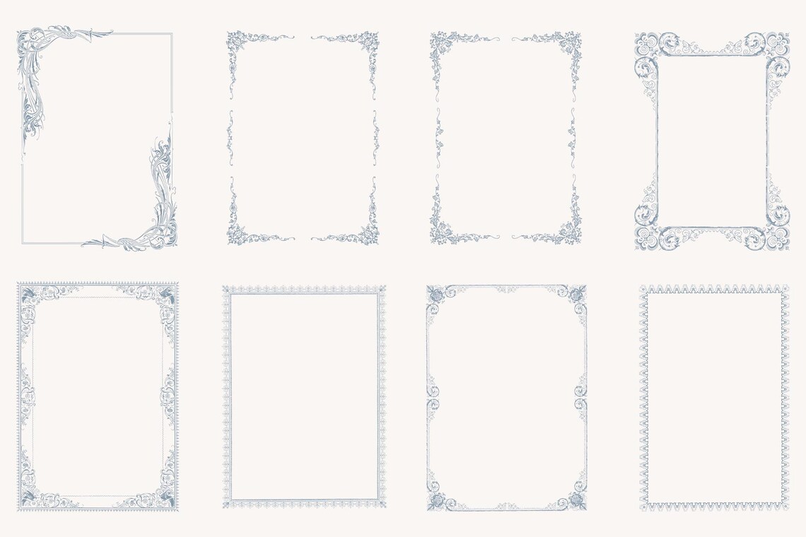 Unique Program Borders Ornate Borders and Elegant Frame Templates, SVG and PNG, Invitations ...