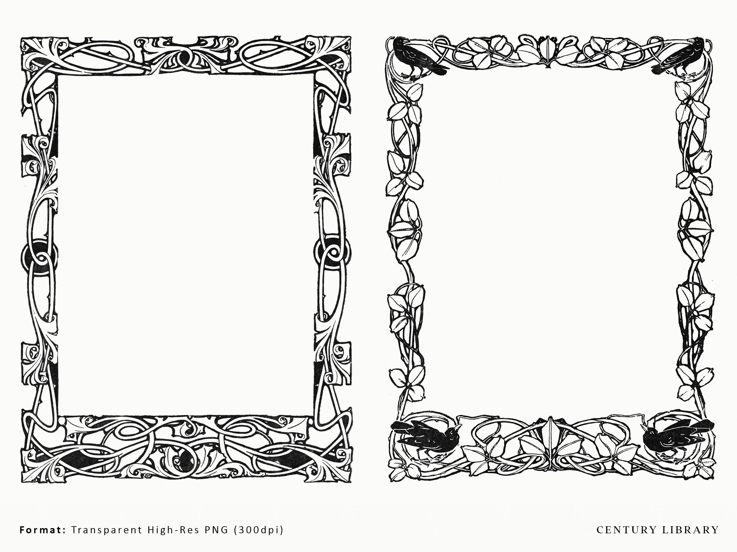 Eclectic Border Eclectic Vintage Borders Collection, Antique 1800s Decorative Frames ...