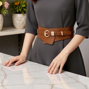 Vintage Breiter Leder Korsett Gürtel: Schwarzer echter Taillengürtel, abnehmbares Retro Design