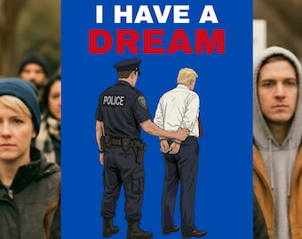 Póster "Tengo un sueño", cartel de protesta anti-Trump, arte activista "No a los reyes en América", lámina para mitin político, decoración gráfica "Resiste el fascismo".