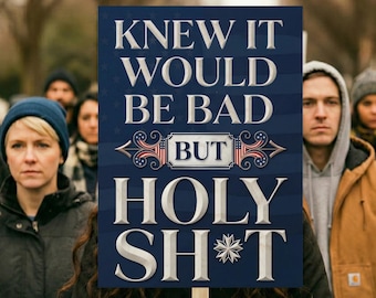 Cartel de protesta anti-Trump: Sabía que sería malo, pero ¡joder!, Resiste el fascismo, Divertido cartel político de democracia con estaca.