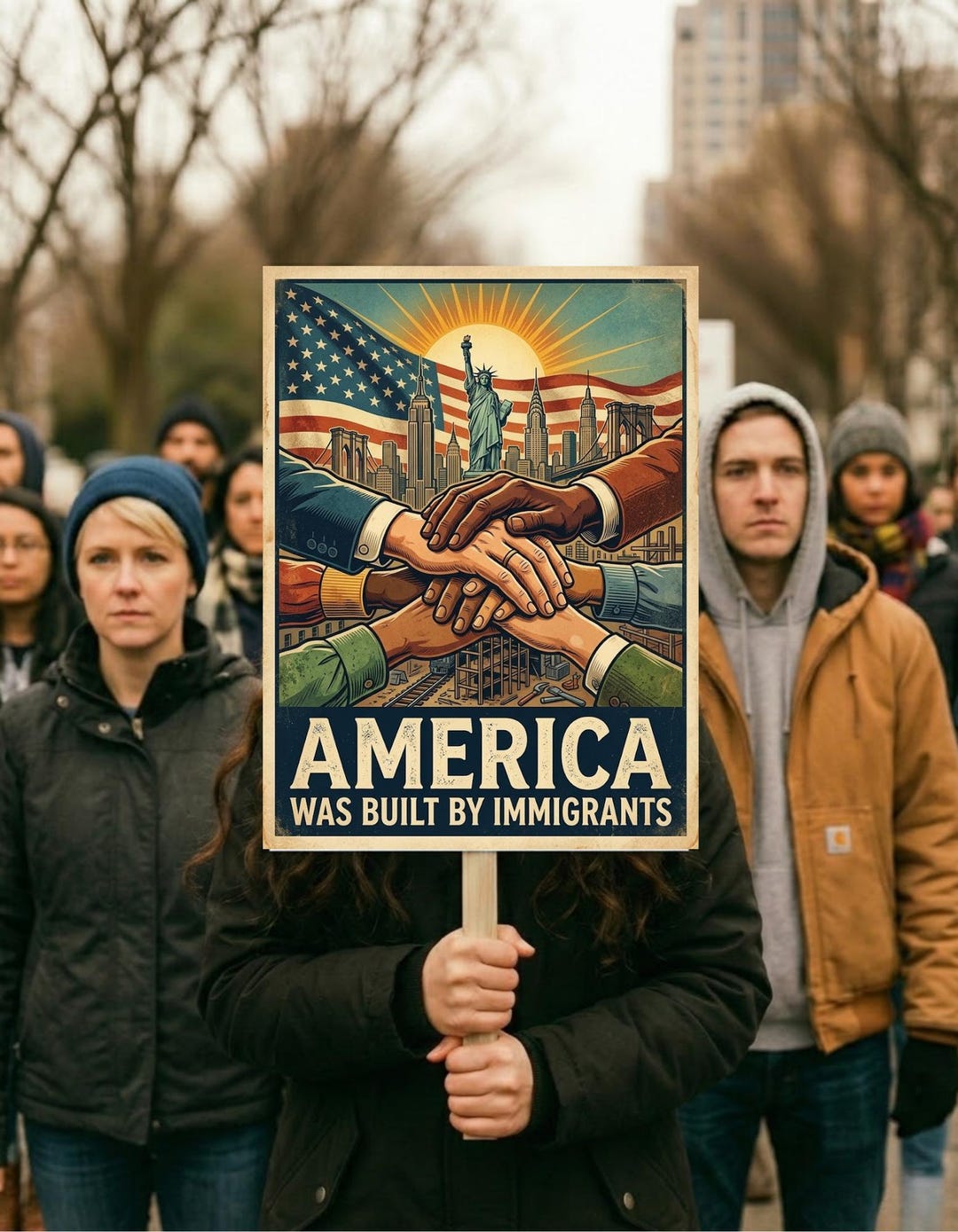 America Was Built by Immigrants Yard Sign, Resist Hate, Anti Trump Lawn ...