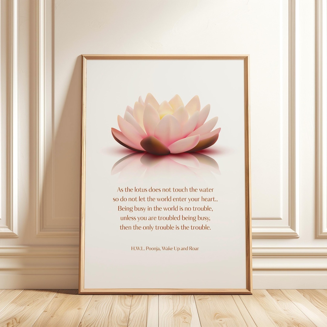 Spiritual Quote Poster With Lotus Flower Design in Pink, Quote by ...