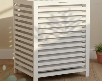 Unique Bamboo Laundry Hamper with Lid,  Removable Liner Laundry Basket, Handmade Modern Storage Bin