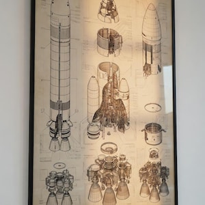 SpaceX Starship Blueprint Poster: Spacecraft Schematic Wall Art, Space Engineering Print