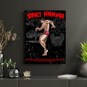 Baki Hanma Poster, Anime Wall Art, Manga Digital Print, Ogre's son Anime Decor