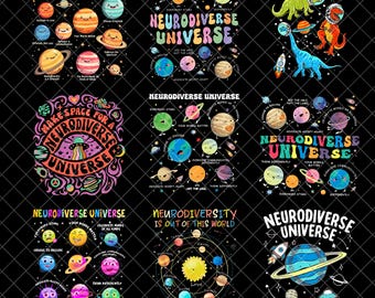 Neurodiverse Universe Png, Special Education Teacher Png, Autism Awareness Png, Retro Planet Png, Nuerodiversity