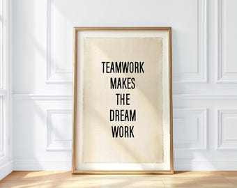 Canvasbanner teamwerk | Rustieke kantoormuurkunst