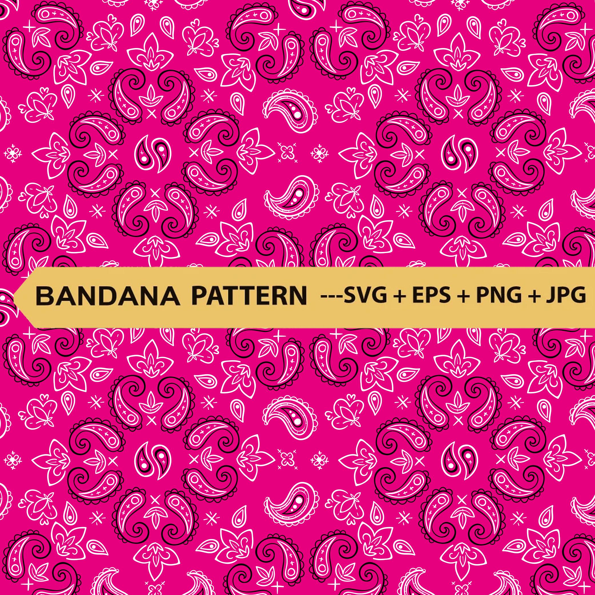 Pink Paisley Bandana Pattern SVG: Cricut, Silhouette Cut File (digital ...