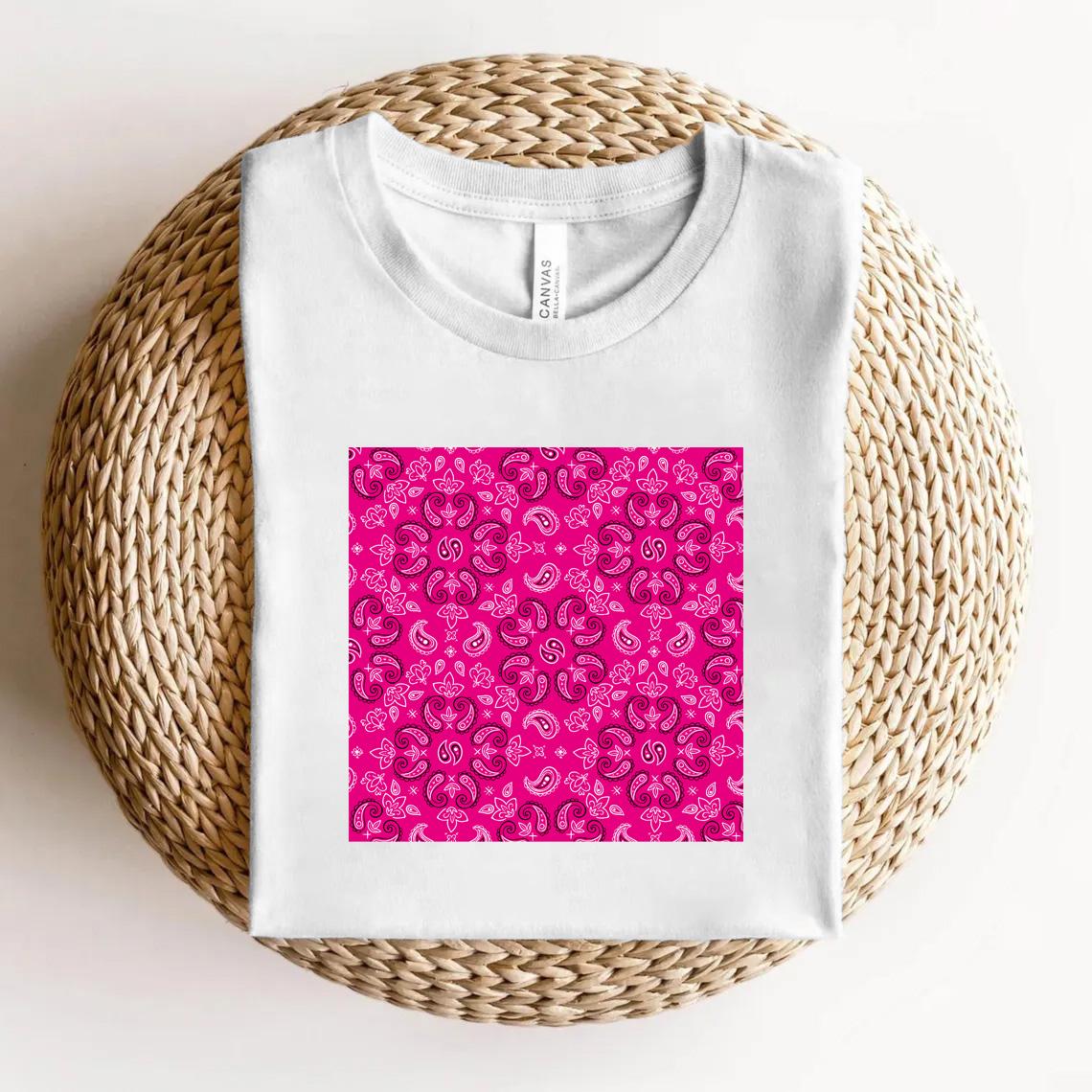Pink Paisley Bandana Pattern SVG: Cricut, Silhouette Cut File (digital ...