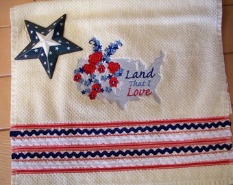 Land That I Love patriotic kitchen towel