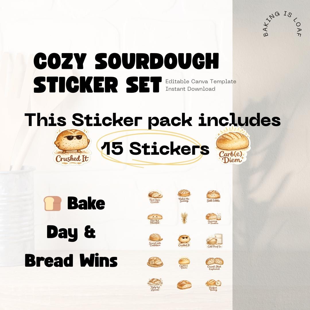 Bake Day & Bread Wins – Sourdough Digital Stickers for Baking Journals ...