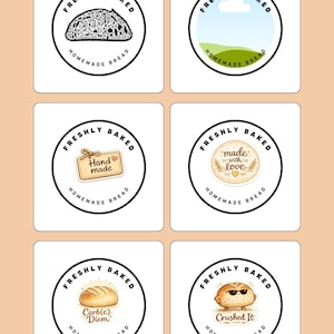 Sourdough Baking Sticker Pack - Rustic Matte Waterproof Stickers for Bakers, Journals, Gifts