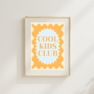 Retro Orange Nursery Poster, Trendy Typography Kids Room Decor, Neutral Playroom Printable Art,Cool Kids Club Wall Art, Cute modern kids art