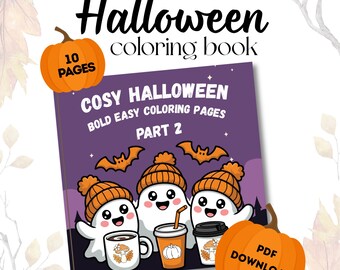 Cozy Halloween Coloring Pages 10 Pages Part 2 Spooky Cute Halloween Coloring Book Hygge Cozy Girl Coloring Fall Sheets Pages Comfy Coloring