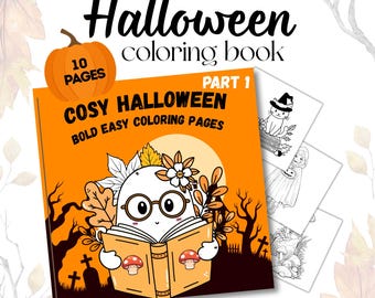Spooky Cute Halloween Coloring Book Cozy Halloween Coloring Pages 10 Pages PDF Hygge Cozy Girl Coloring Fall Coloring Pages Comfy Coloring