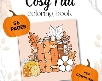 Cozy Halloween Fall Coloring Book 56 Pages PDF Download