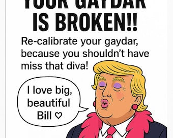 Big Beautiful Bill Wall Art, Donald Trump and Bill Clinton Anti-Trump, Donald Trump and Bill Clinton, Blowing Bubba