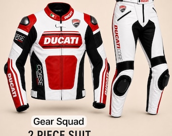 Ducati Corse Motorradanzug, benutzerdefinierte Lederjacke und -hose, Straßenrennen-Motorradausrüstung