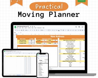 Moving Planner Spreadsheet | Relocation Checklist, Budget & Inventory Tracker in Google Sheets