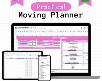 Moving Planner Spreadsheet | Relocation Checklist, Budget & Inventory Tracker in Google Sheets