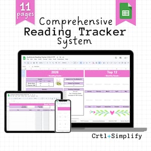 Standard Reading Tracker 2026 | Google Sheets Book Log with Dashboard, Stats & Progress Bars