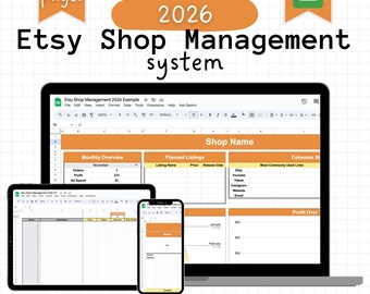 Arkusz kalkulacyjny menedżera sklepu Etsy | Panel sprzedaży, reklam, zysków i wyników w Arkuszach Google