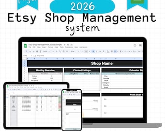 Etsy Shop Manager Spreadsheet | Sales, Ads, Profit & Performance Dashboard in Google Sheets
