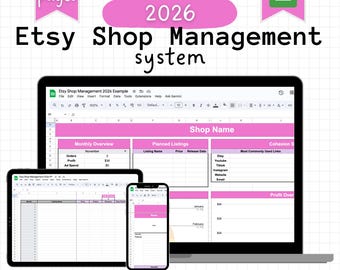 Arkusz kalkulacyjny menedżera sklepu Etsy | Panel sprzedaży, reklam, zysków i wyników w Arkuszach Google