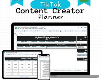 Foglio di calcolo per la pianificazione dei creatori di contenuti TikTok / Pianificazione e analisi video in Fogli Google