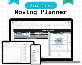 Moving Planner Spreadsheet | Relocation Checklist, Budget & Inventory Tracker in Google Sheets