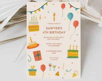 Editable Park Birthday Invitation: Play Theme Party (5x7 Digital Download)