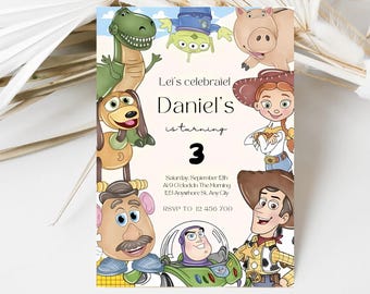 Editable Toy Story Birthday Invitation: Canva Template (Digital Download 5x7in